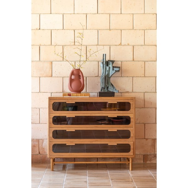 Comodă în culoare naturală din bambus 105x88x38 cm Caroun – Dutchbone-image-1