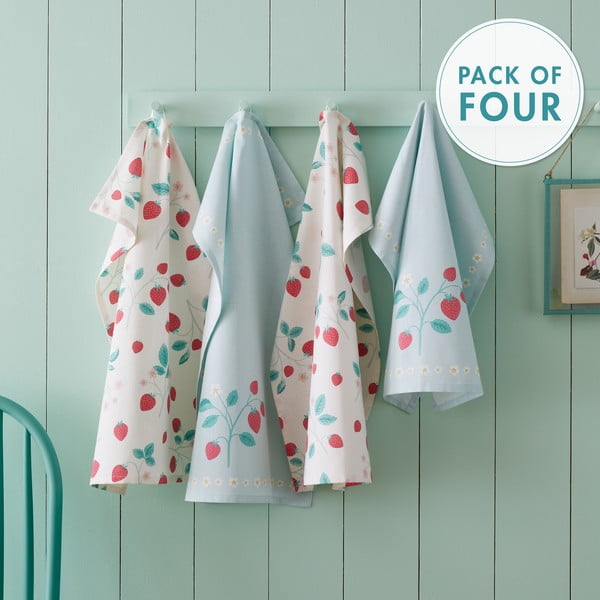 Prosoape de vase 4 buc. din bumbac 50x70 cm Strawberry Garden – Catherine Lansfield-image-3