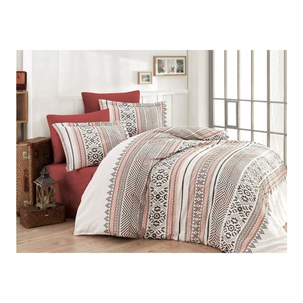Set lenjerie de pat din bumbac pentru pat de o persoană Deluxe Satin Denise, 160 x 220 cm