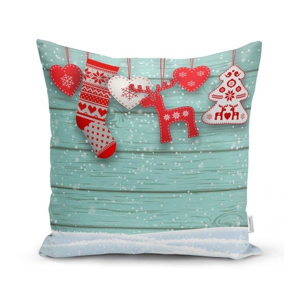 Set 4 fețe de pernă și un napron de masă cu model de Crăciun Minimalist Cushion Covers Winter Wonderland-image-2