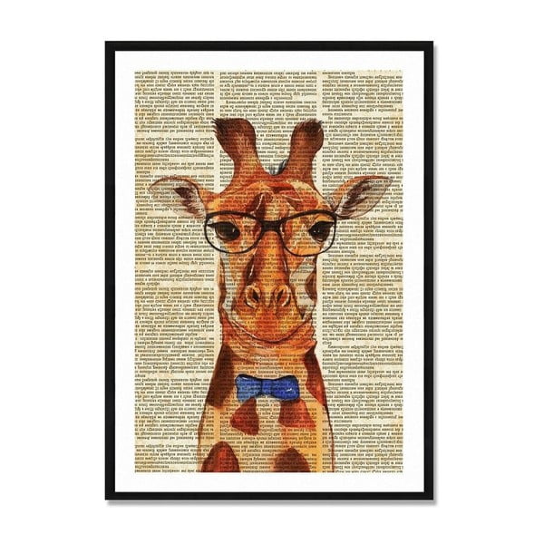 Tablou Really Nice Things Newspaper Giraffe, 40 x 60 cm