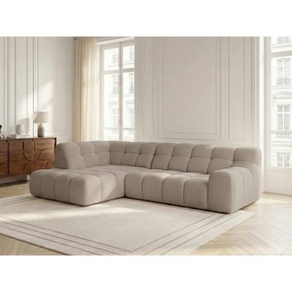 Colțar bej extensibil/cu reglaj electric al șezutului (cu colț pe partea stângă/în formă de ”L”) Andre – Bobochic Paris-image-3