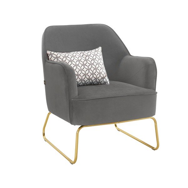 Fotoliu gri cu tapițerie din catifea Joshua - Støraa-image-4