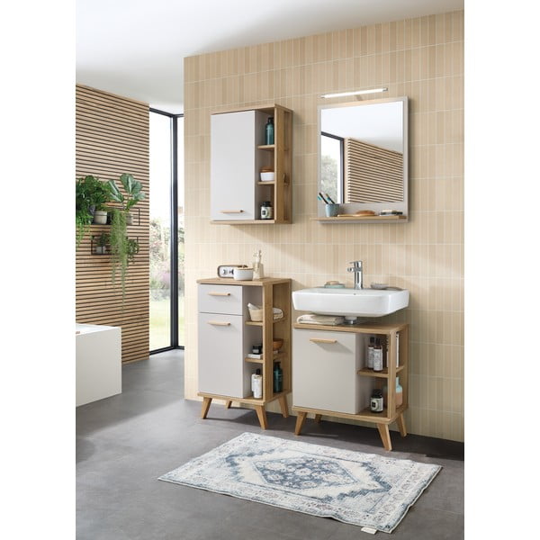 Oglindă de perete cu raft 60x74,5 cm Quickset 966 – Pelipal-image-2