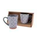 Căni albastre 2 buc. din ceramică 380 ml Rings – Dakls