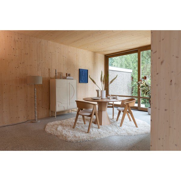 Masă de dining rotundă cu aspect de lemn de stejar ø 120 cm Lotus – Zuiver-image-3