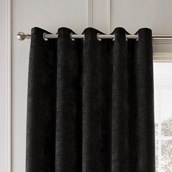 Draperii negre termoizolante 2 buc. din janilie 117x183 cm Selene Luxury Chenille – Hyperion