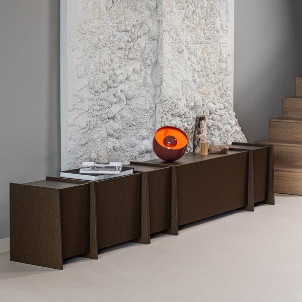 Comodă TV maro închis cu aspect de lemn de frasin 102x53x44 cm Brock – WOOOD-image-1