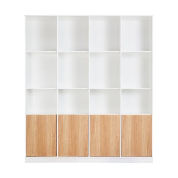 Bibliotecă albă cu aspect de stejar  176x199 cm Mistral - Hammel Furniture