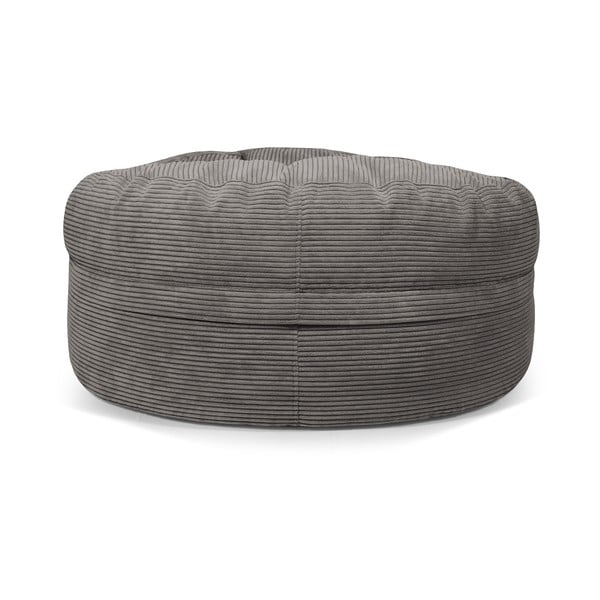 Fotoliu bean bag gri deschis cu tapițerie din catifea reiată Roll 105 – SLOWDOWN-image-4