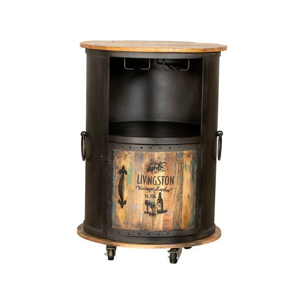 Dulap vinotecă negru din metal număr sticle 9, 60x85 cm Luni – Interia Home & Living