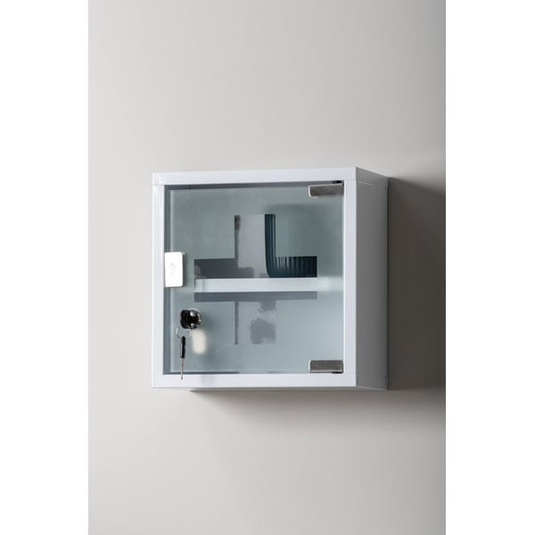 Dulap de baie alb suspendat din metal 12x25 cm    – PT LIVING-image-1