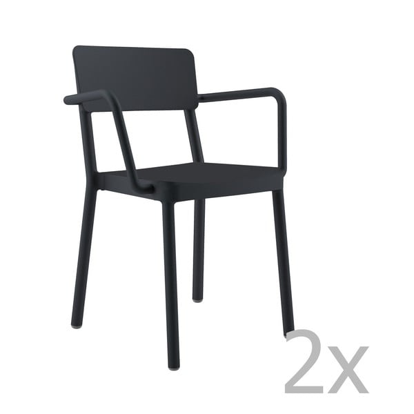 Set 2 scaune de grădină Resol Lisboa, negru