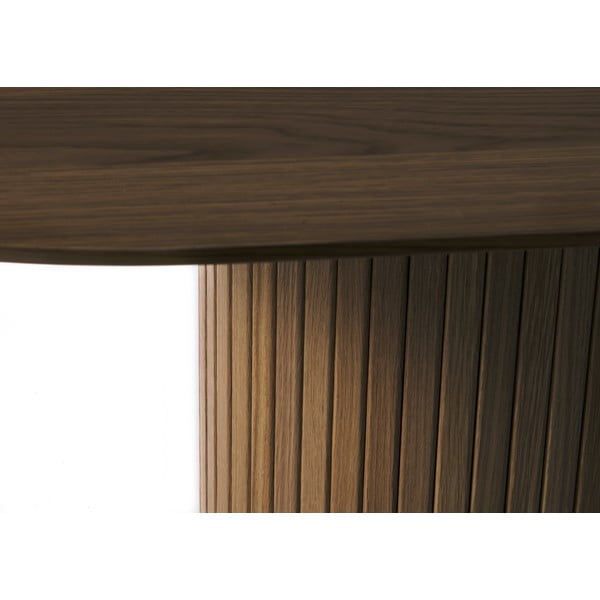 Masă de dining maro cu blat cu aspect de lemn de stejar 95x180 cm Nola – Unique Furniture-image-3