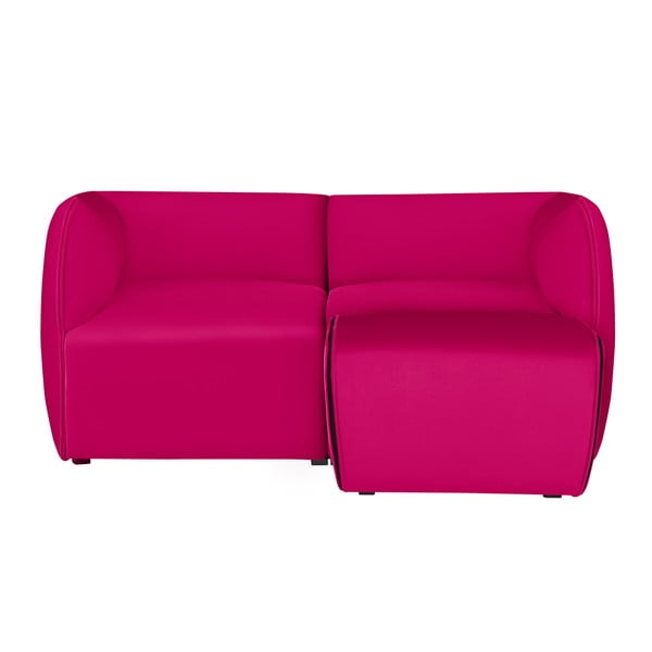 Canapea modulară cu 2 locuri și șezlong Norrsken Ebbe, roz