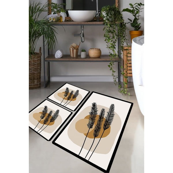 Covorașe de baie maro 3 buc. 60x100 cm Day Sunrise – Foutastic-image-1