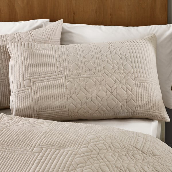 Lenjerie de pat bej pentru pat dublu, extinsă 230x220 cm Folkstone Geo – Catherine Lansfield-image-2