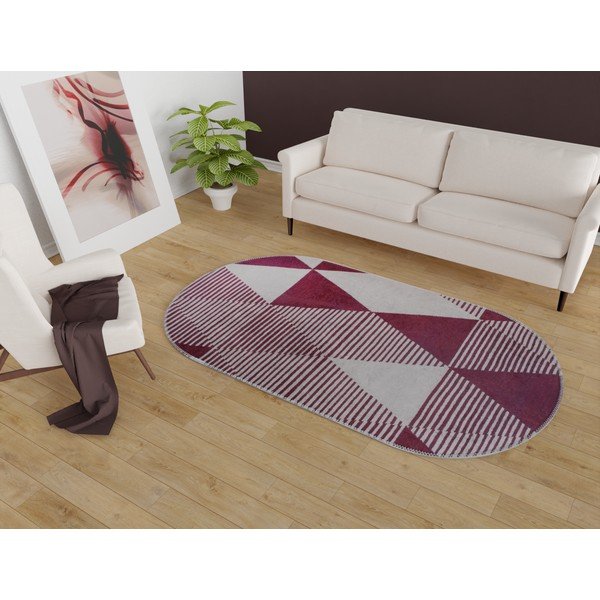 Covor burgundy lavabil 80x120 cm Oval – Vitaus-image-1