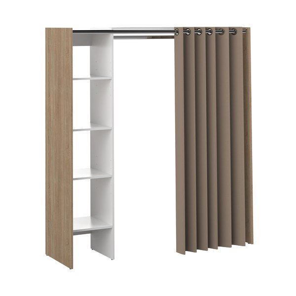 Dulap alb-maroniu cu aspect de stejar 160x182 cm Tom - TemaHome -image-2