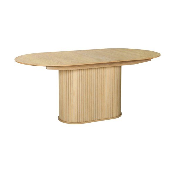Masă de dining extensibilă cu aspect de lemn de stejar cu blat suplimentar 95x180 cm Nola – Unique Furniture