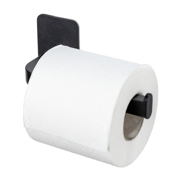 Suport pentru hârtie igienică negru autoadeziv din plastic Parma – Allstar