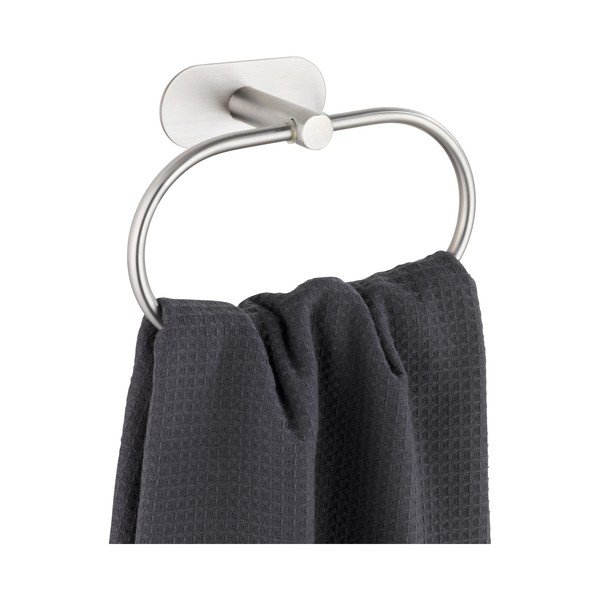 Suport pentru prosoape argintiu mat autoadeziv din oțel inoxidabil Orea – Wenko-image-2