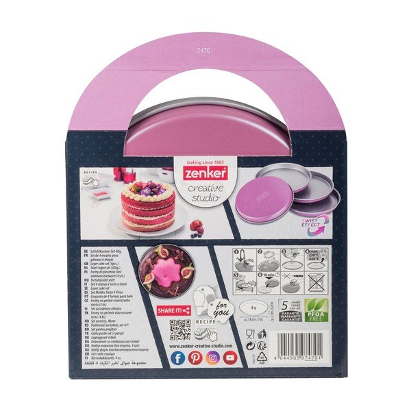 Set 4 forme de plăcintă Zenker Creative, ø 17 cm, roz-image-3