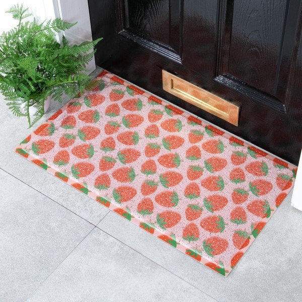 Covoraș de intrare din PVC 40x70 cm Pink Strawberry – Artsy Doormats-image-1