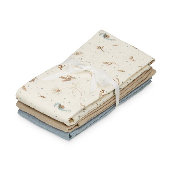 Pelinci pentru copii, galben-deschis 3 buc. din bumbac organic 70x70 cm Sea Garden – Cam Cam Copenhagen