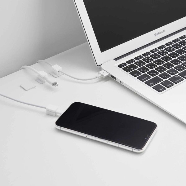 Organizatoare albe pentru cabluri 5 buc. din metal Smart – YAMAZAKI-image-4