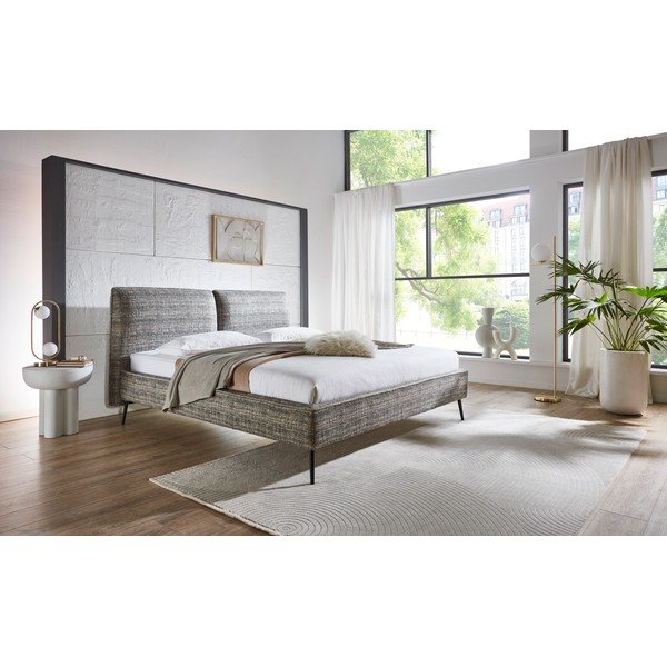 Pat matrimonial verde închis tapițat fără somieră 160x200 cm Infinity – Meise Möbel-image-1