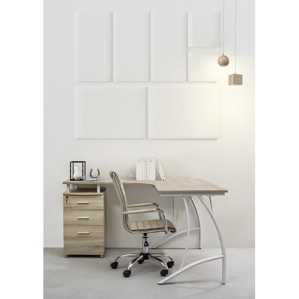 Scaun de birou taupe din imitație de piele Perth – Yes Everyday-image-1