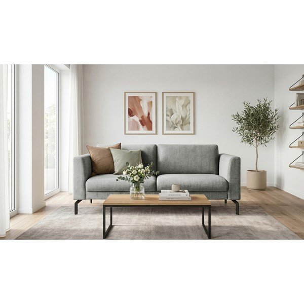Canapea gri deschis 165 cm Gomero – Scandic-image-1