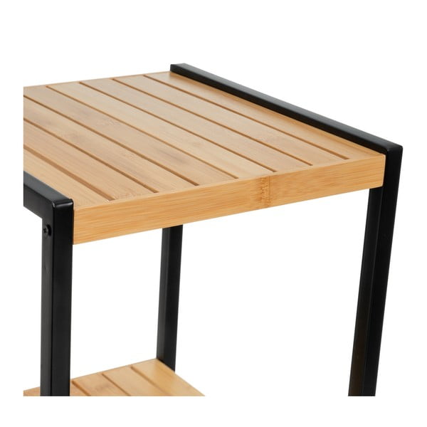 Etajeră neagră/în culoare naturală din bambus 30x70 cm – Casa Selección-image-3