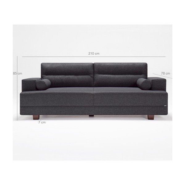 Canapea cu picioare Balcab Home Ivett, gri-image-1