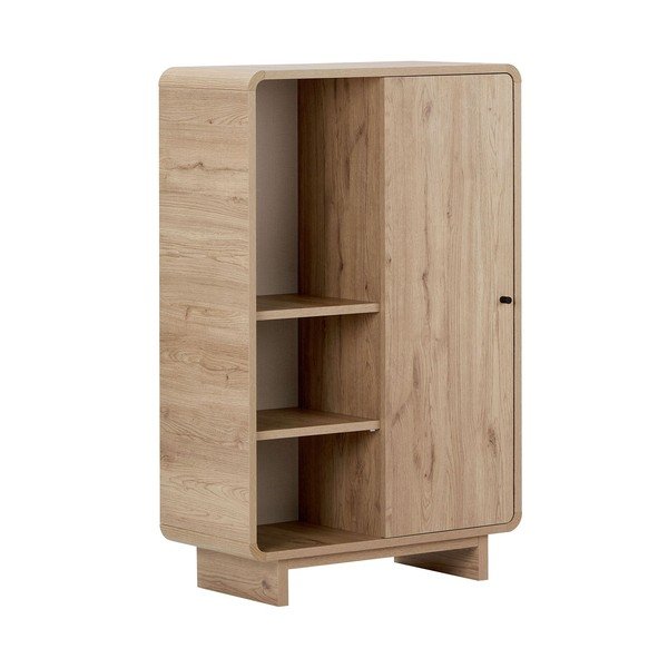 Dulap în culoare naturală deschisă cu aspect de lemn de stejar 70x110x34 cm Torina – Nordure