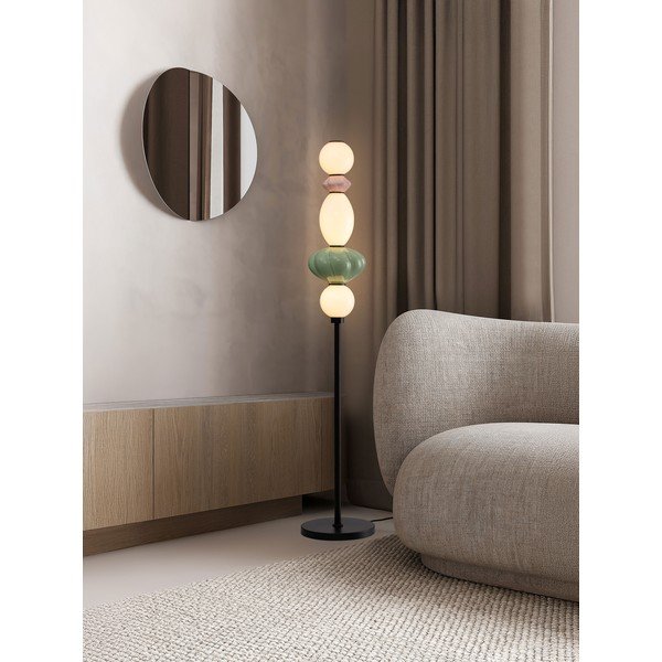 Lampadar LED cu intensitate reglabilă din ceramică cu abajur din ceramică/cu abajur din sticlă (înălțime 136,5 cm) Oneta – Nova Luce-image-1