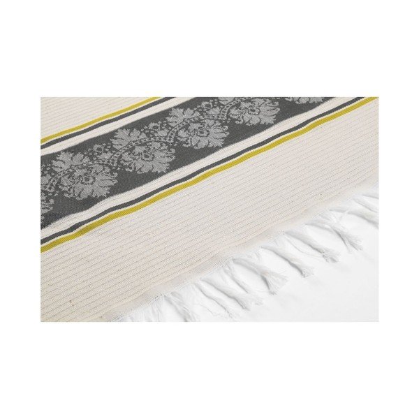 Prosop hammam Deco Bianca Loincloth Stripe Nurbanu, 80 x 170 cm, gri - bej -image-2