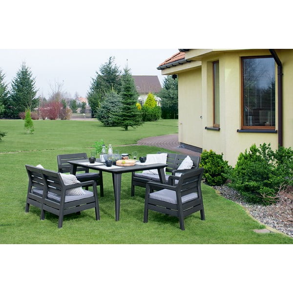 Set mobilier de grădină Keter Delano, gri închis-image-1