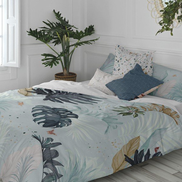 Set 2 fețe de pernă decorative din bumbac Happy Friday Basic Tropical-image-1