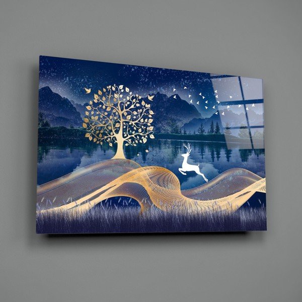 Tablou din sticlă Insigne Magic Deer, 72 x 46 cm-image-3