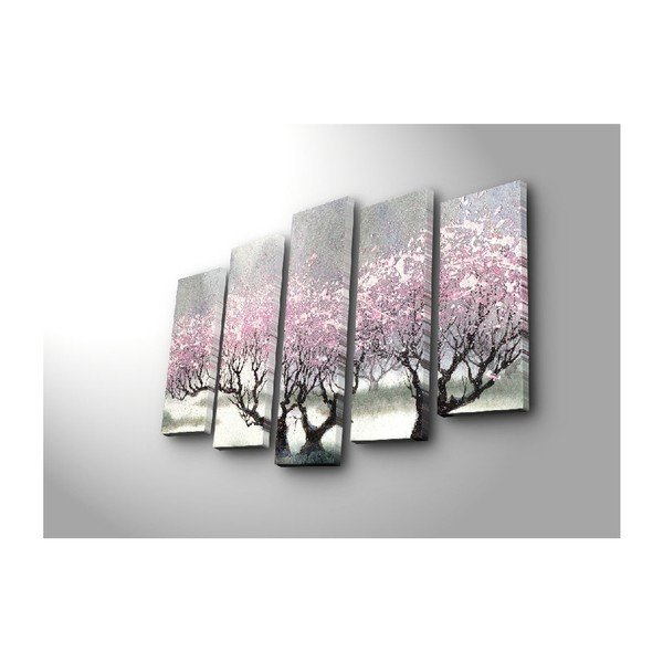 Tablou din 5 piese pe pânză Cherry Blossom-image-3