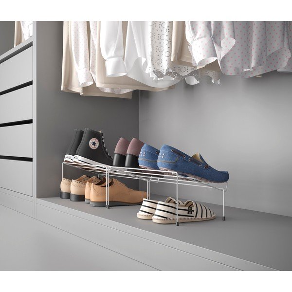 Set 2 suporturi pentru pantofi din oțel inoxidabil Metaltex Cipok, alb-image-1