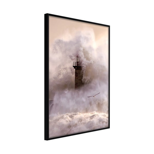 Poster cu ramă Artgeist Lighthouse During a Storm, 40 x 60 cm