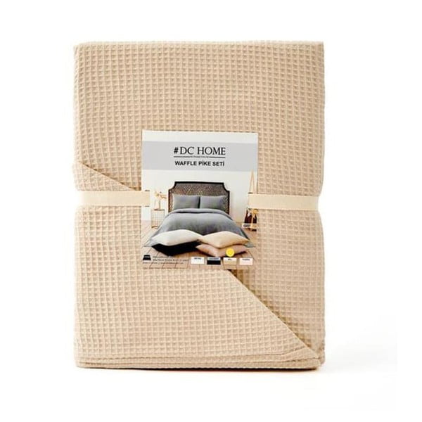 Cuvertură bej 160x220 cm Waffle – Mijolnir-image-2