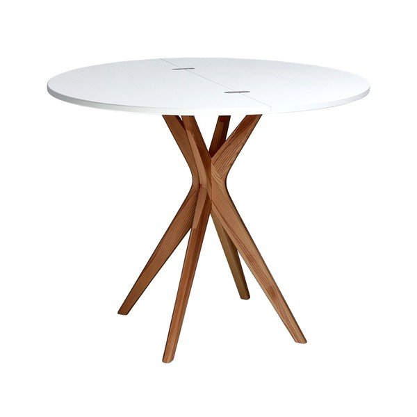 Masă de dining rotundă extensibilă 45x90 cm Jubi – Ragaba-image-2