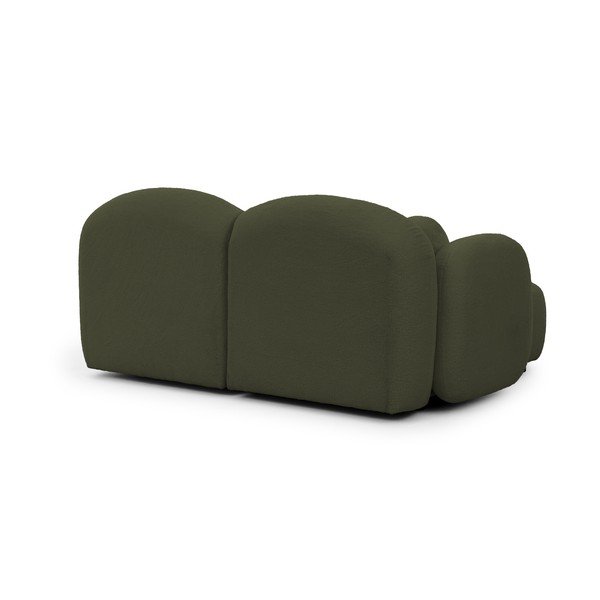 Colțar verde cu tapițerie din țesătură bouclé (cu colț pe partea stângă/cu șezlong) Orbit – Ropez-image-3