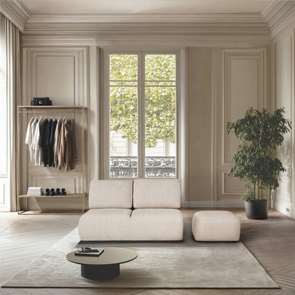 Taburet crem cu tapițerie din țesătură bouclé Mirel – Rodier-image-1