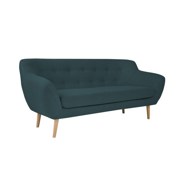 Canapea cu 2 locuri și picioare de culoare deschisă Mazzini Sofas Sicile, albastru închis-image-3