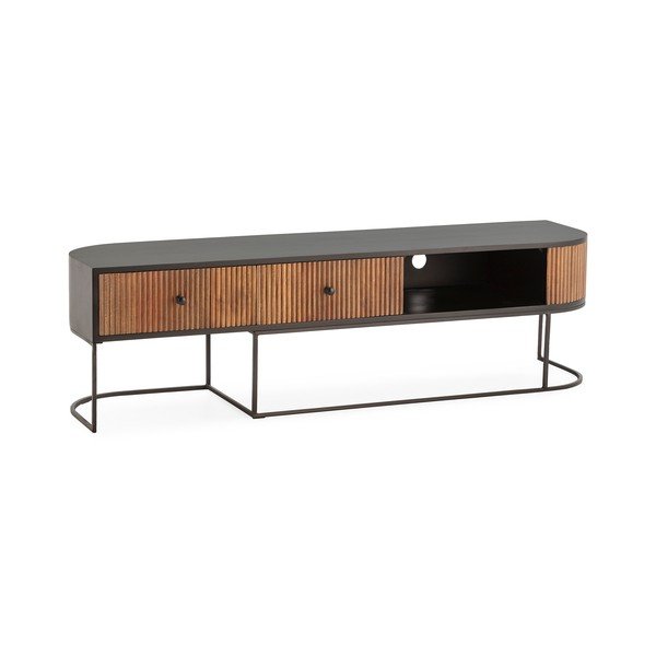 Comodă TV în culoare naturală din lemn de mango 160x45x40 cm Curve – MOME